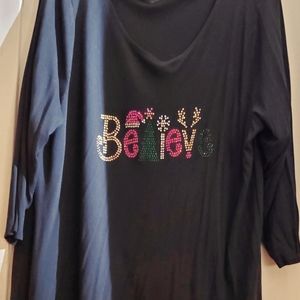 Plus size 3x Christmas Rhinestone top